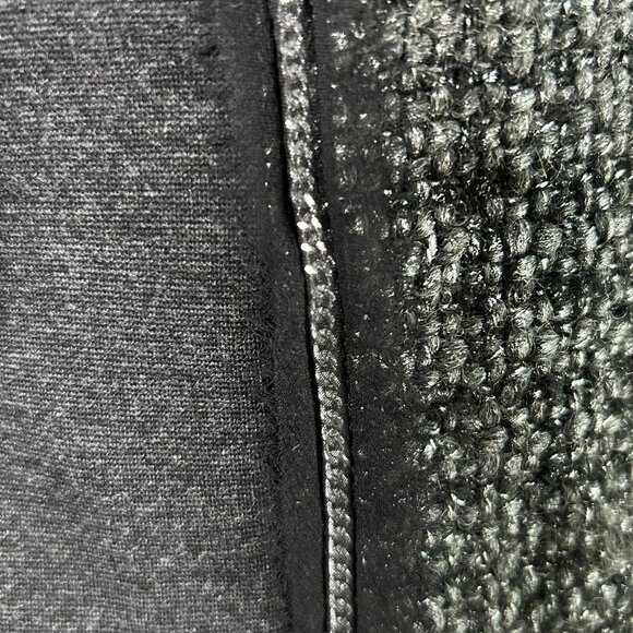 Cache Blazer Navy Blue Tweed Asymmetrical Zip Oversized Collar Size 6 - Picture 3 of 9